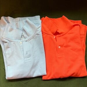 Blue and Orange Long Sleeve Polo Shirts